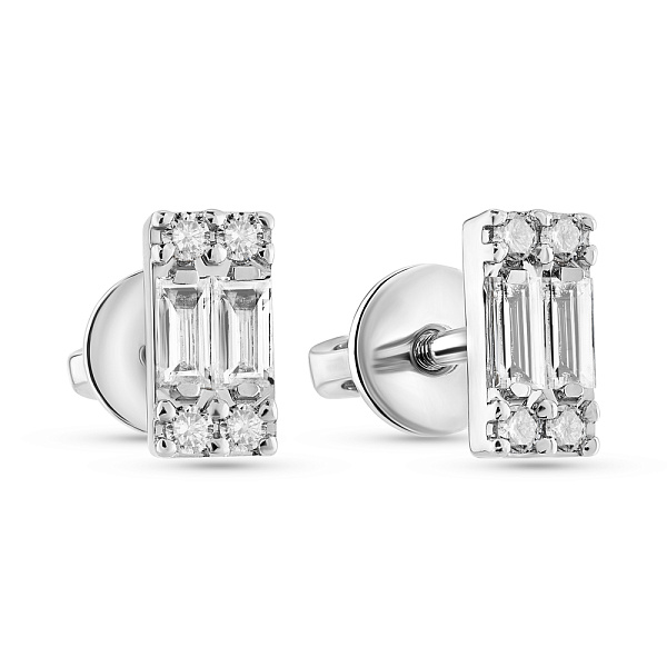 Золотые пусеты с бриллиантами (арт. Т011773030б) – изображение 1