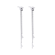 Серебряные серьги Ласточки с подвесками (арт. 7518/СК2/1024)