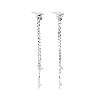 Фото Серебряные серьги Ласточки с подвесками (арт. 7518/СК2/1024)