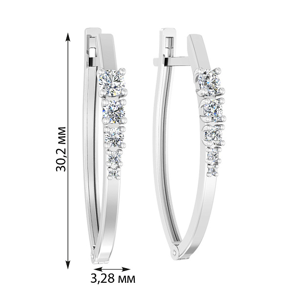 Сережки золоті з фіанітами (арт. 110559б) – зображення 2