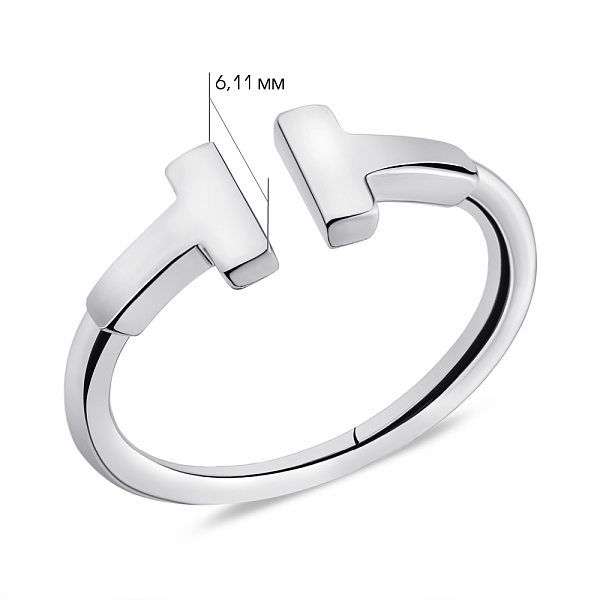 Серебряное кольцо незамкнутое без вставок (арт. 7501/5330) – изображение 2