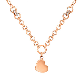 Фото Колье Сердце из красного золота с фианитами (арт. 353020)