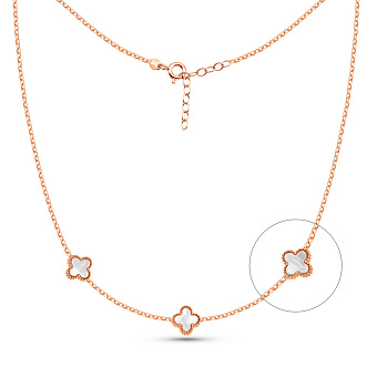 Золотое колье с перламутром (арт. 352775/8п)