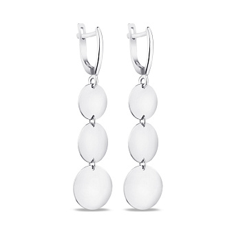 Фото Срібні сережки-підвіски «Монети» (арт. 7502/4235)