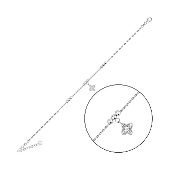 Срібний браслет Квітка на ногу (арт. 7509/4999н)