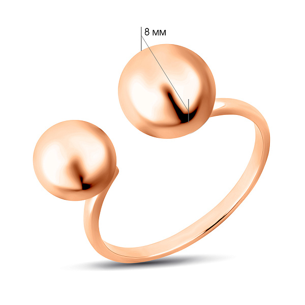 Золотое кольцо с шариками (арт. 1401050) – изображение 5