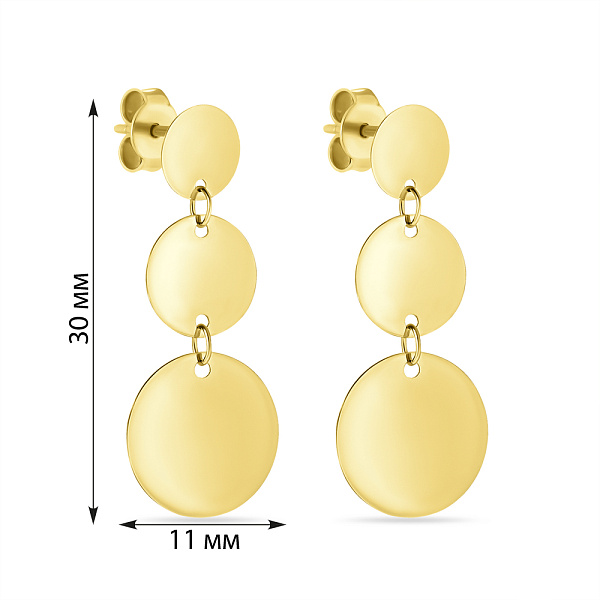 Серьги "Монеты" из желтого золота (арт. 107879/2ж) – изображение 3
