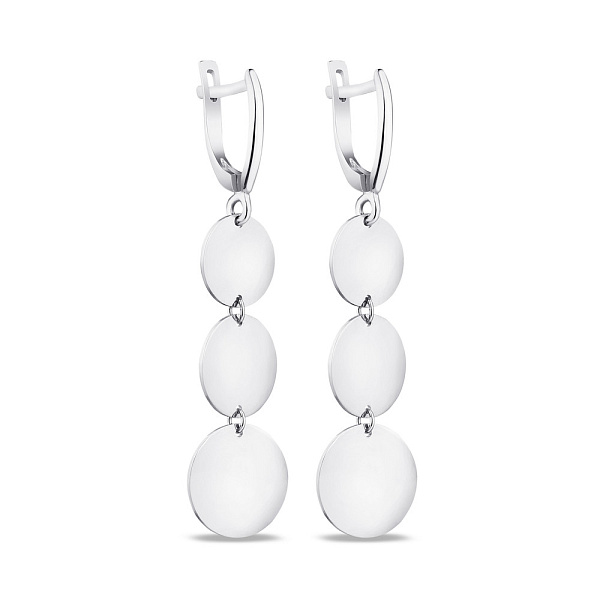 Серебряные серьги-подвески «Монеты» (арт. 7502/4235) – изображение 1