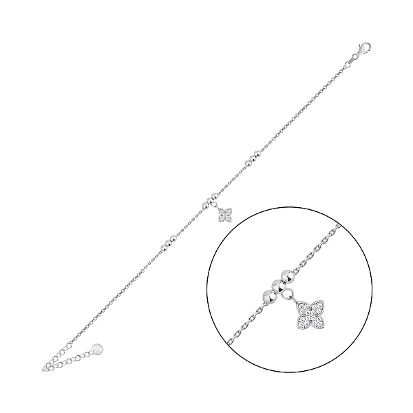 Срібний браслет Квітка на ногу (арт. 7509/4999н) – зображення 1