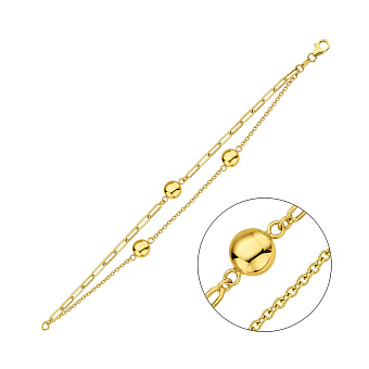 Фото Золотой браслет с шариками (арт. 3261108ж)