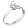Серебряное кольцо с одним фианитом (арт. 7501/5048) – изображение 2