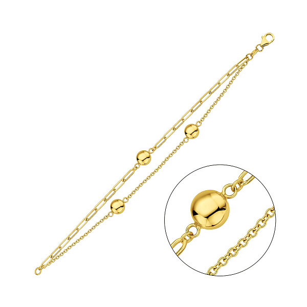 Золотой браслет с шариками (арт. 3261108ж) – изображение 1