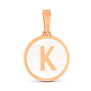Подвеска Буква К из красного золота с эмалью (арт. 440988еп)