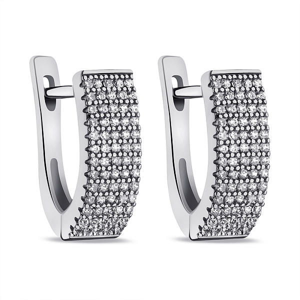 Серебряные серьги с фианитами (арт. 7502/9562) – изображение 1