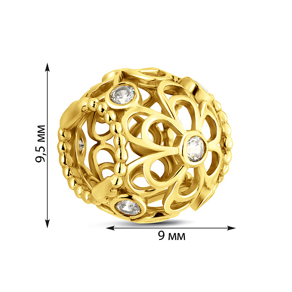 Золотой шарм бусина цветок (арт. 440390ж) – изображение 3