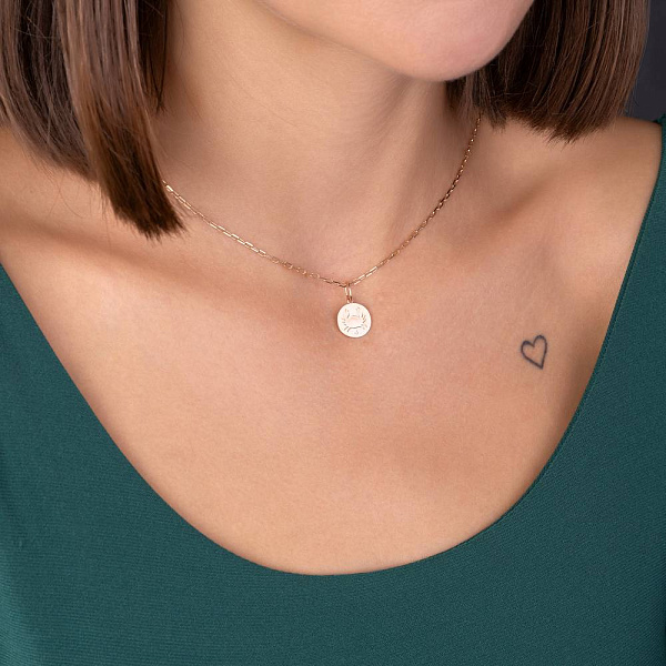 Золотий підвіс Рак (арт. 424739рк) – зображення 2