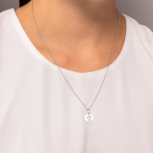 Подвеска из белого золота Сердце без камней (арт. 440368б) – изображение 2