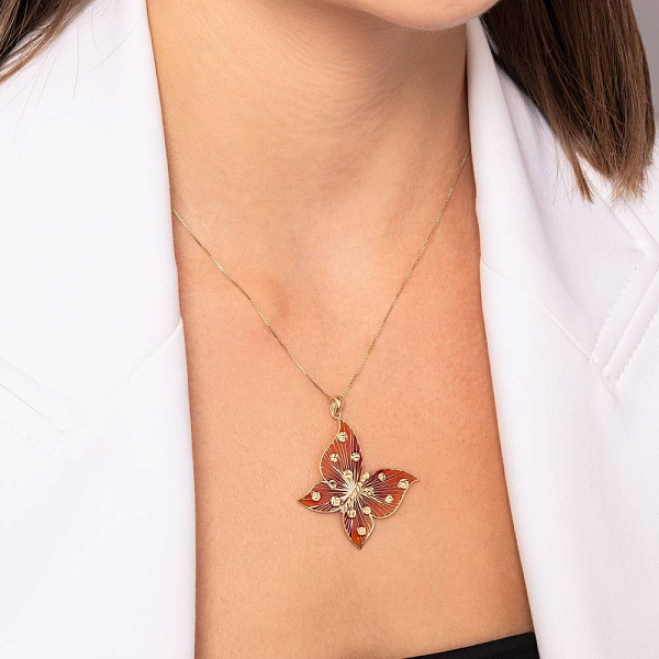 Золотой кулон Бабочка Francelli (арт. 424632жек) – изображение 2