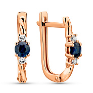 Золотые серьги с сапфиром и бриллиантами (арт. С011359с)