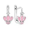 Детские сережки с розовой эмалью и фианитами (арт. 7502/10160ер) – изображение 1