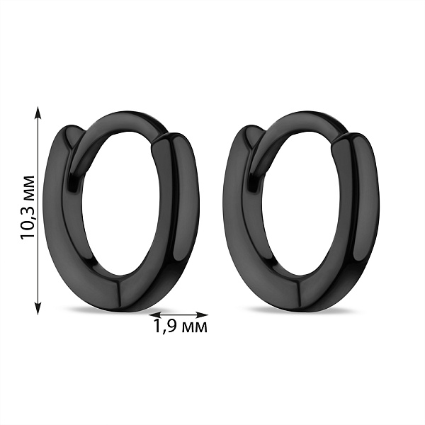 Серьги из серебра с черным родированием (арт. 7502/3154/10ч) – изображение 2