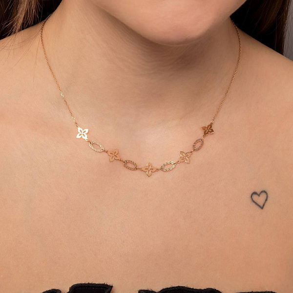 Золотое колье с алмазной гранью (арт. 352645) – изображение 3