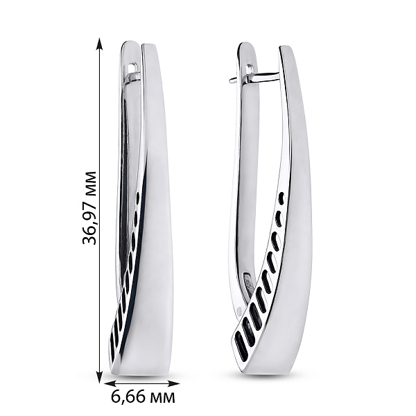 Серебряные серьги без камней (арт. 7902/2011) – изображение 2