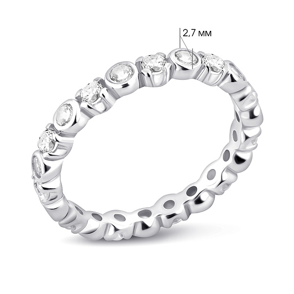 Срібна каблучка з доріжкою із фіанітів (арт. 7501/8250) – зображення 2