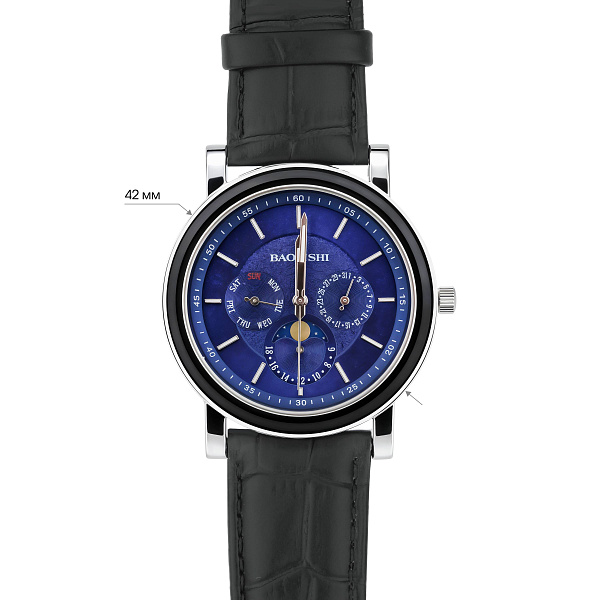 Серебряные часы с кварцевым механизмом (арт. 7526/330скмчч) – изображение 3