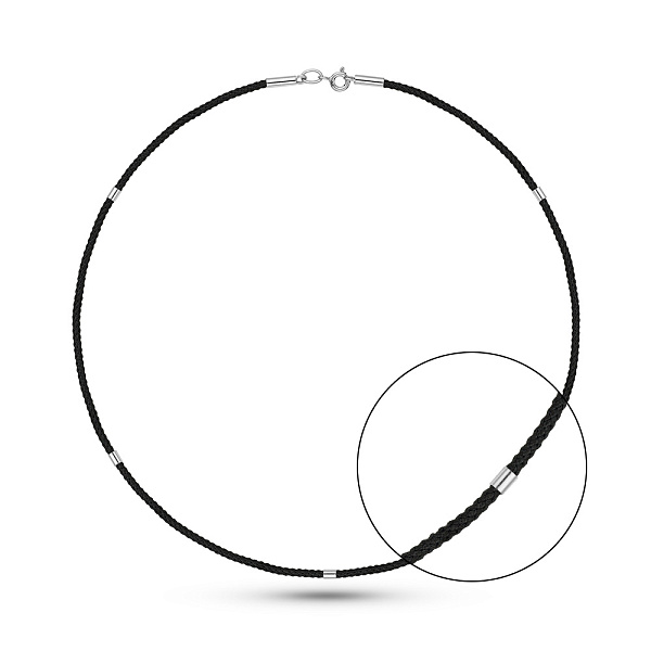 Шелковый шнурок с золотыми вставками (арт. 360213б) – изображение 1