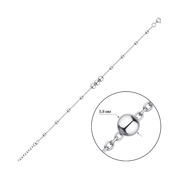 Серебряный браслет Trendy Style с шариками (арт. 7509/3873) – изображение 2