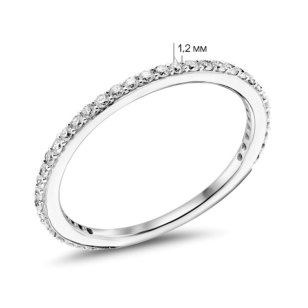 Золотое кольцо с дорожкой из бриллиантов (арт. К341416030б) – изображение 4