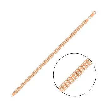 Браслет из красного золота плетения Кардинал (арт. ц315618)