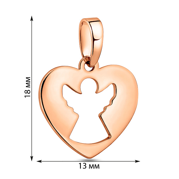 Подвеска из красного золота Сердце без камней (арт. 440368) – изображение 3