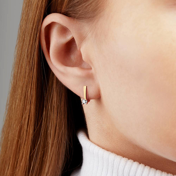 Золоті сережки з діамантами (арт. С01111408146) – зображення 2