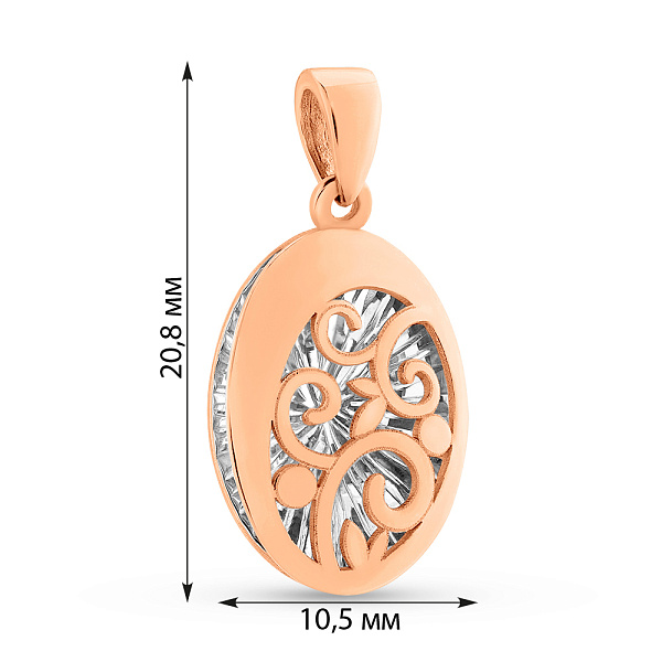 Золотой подвес с родированием (арт. 424977р) – изображение 3