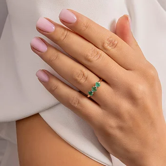 Кольцо из красного золота с бриллиантами (арт. К011106и)