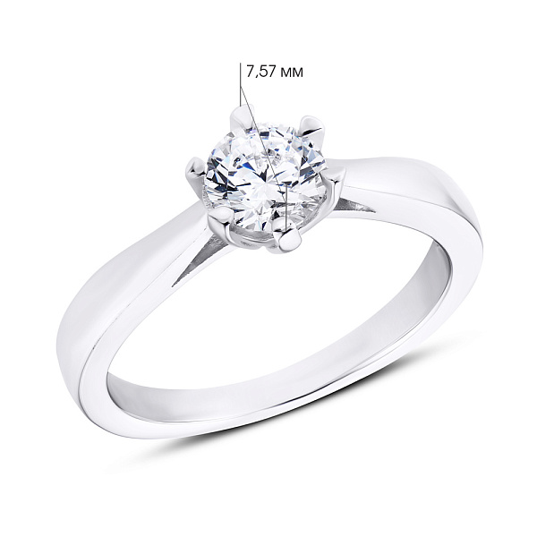 Серебряное кольцо с фианитом (арт. 7501/3784) – изображение 2