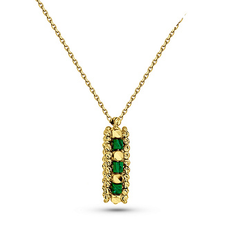 Фото Колье из желтого золота с малахитом Francelli (арт. 352943жмлх)