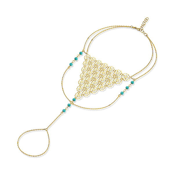 Золотой слейв-браслет Francelli с бирюзой (арт. 3261038жБ) – изображение 1