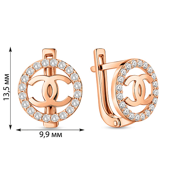 Золоті сережки з фіанітами (арт. 1101210) – зображення 4