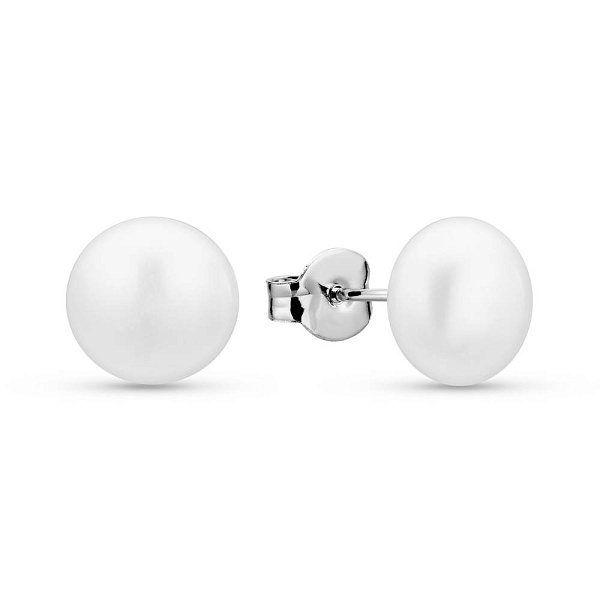 Серебряные серьги-пусеты с жемчугом (арт. 7518/1576/6жб) – изображение 1