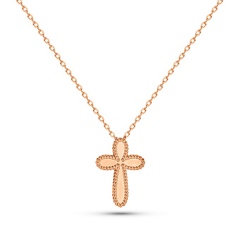 Фото Золотое колье Крестик без камней (арт. 353004)