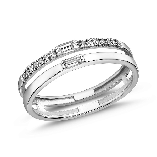 Кольцо из белого золота с бриллиантамы (арт. К011564015б) – изображение 1