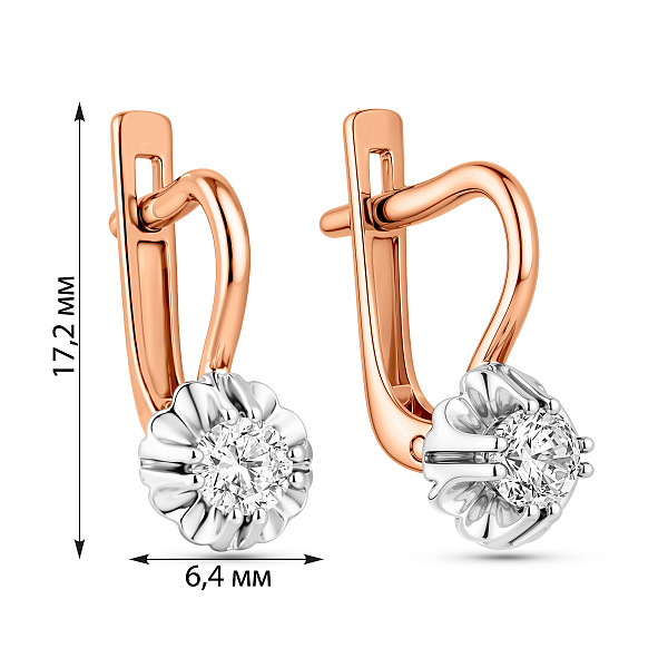 Серьги из красного золота с фианитами (арт. 113900) – изображение 4