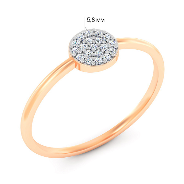 Золотое кольцо с бриллиантами (арт. К011480010) – изображение 3