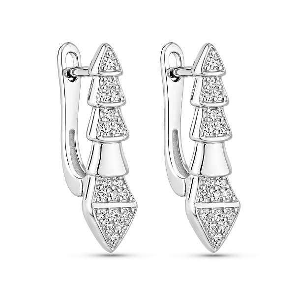 Серебряные серьги с фианитами (арт. 7502/10195) – изображение 1
