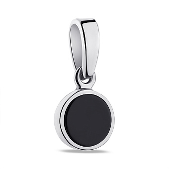 Фото Серебряный кулон с ониксом (арт. 7503/1922о)