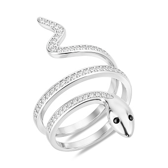 Массивное серебряное кольцо Змея (арт. 7501/8461ч)