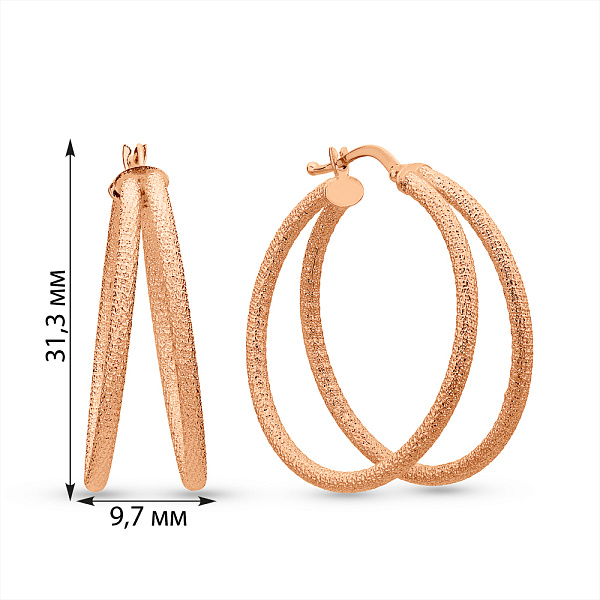 Золотые серьги без камней (арт. 1091896/30) – изображение 4
